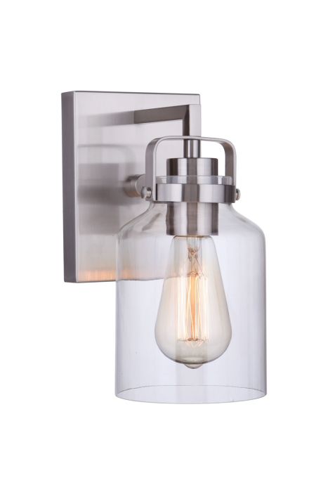 ##Antique Hardware## Foxwood 1 Light Wall Sconce in Brushed Polished Nickel