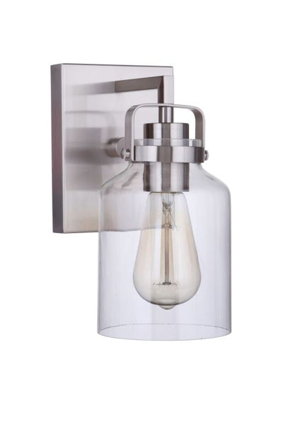 ##Antique Hardware## Foxwood 1 Light Wall Sconce in Brushed Polished Nickel