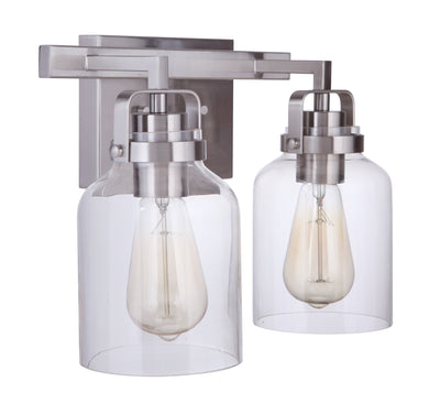 ##Antique Hardware## Foxwood 2 Light Vanity in Brushed Polished Nickel