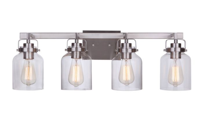 ##Antique Hardware## Foxwood 4 Light Vanity in Brushed Polished Nickel