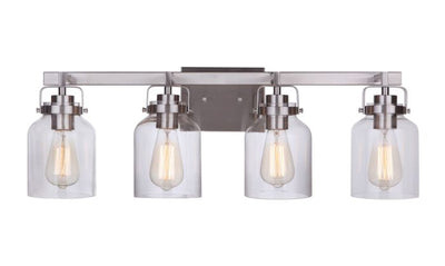 ##Antique Hardware## Foxwood 4 Light Vanity in Brushed Polished Nickel