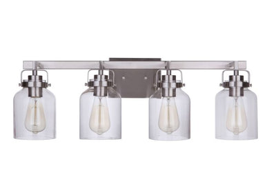 ##Antique Hardware## Foxwood 4 Light Vanity in Brushed Polished Nickel