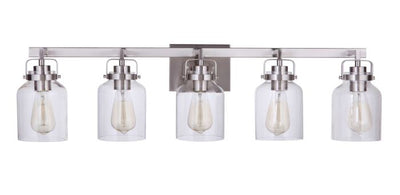 ##Antique Hardware## Foxwood 5 Light Vanity in Brushed Polished Nickel