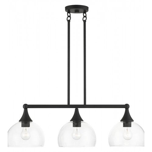 ##Antique Hardware## 3 Light Black Linear Chandelier