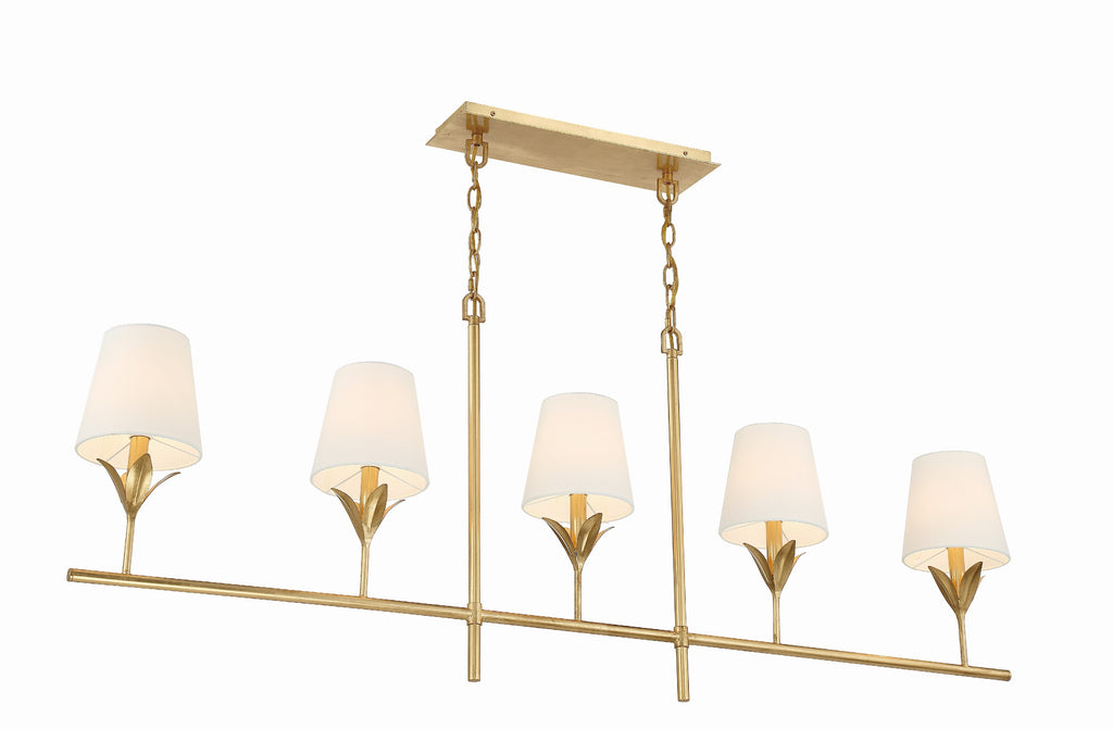 ##Antique Hardware## Broche 5 Light Antique Gold Chandelier