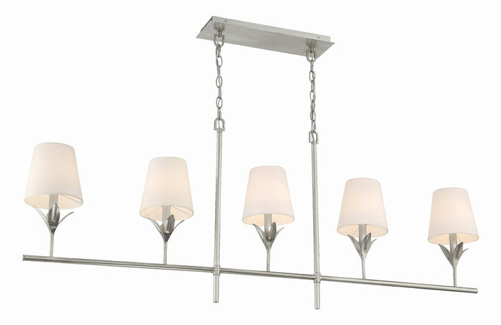 ##Antique Hardware## Broche 5 Light Antique Silver Chandelier