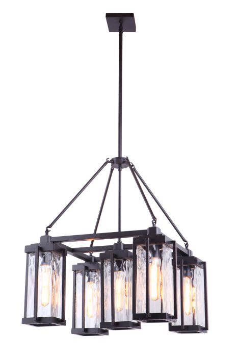 ##Antique Hardware## Pyrmont 5 Light Outdoor Chandelier in Oiled Bronze Gilded