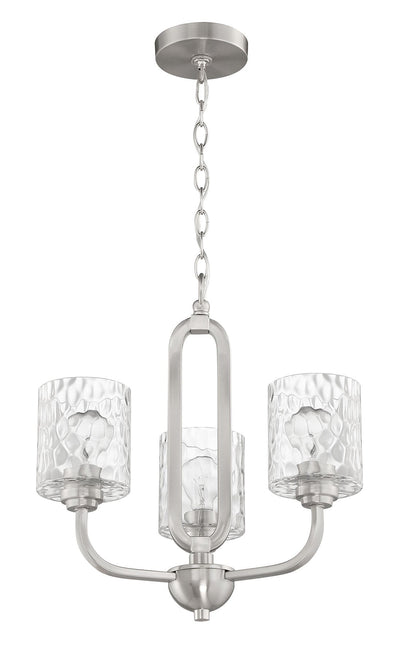 ##Antique Hardware## Collins 3 Light Chandelier in Brushed Polished Nickel