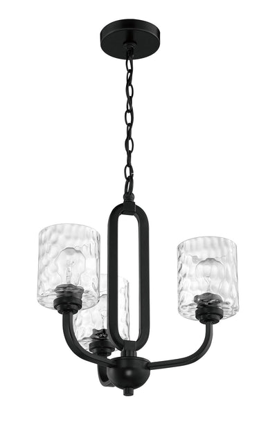 ##Antique Hardware## Collins 3 Light Chandelier in Flat Black