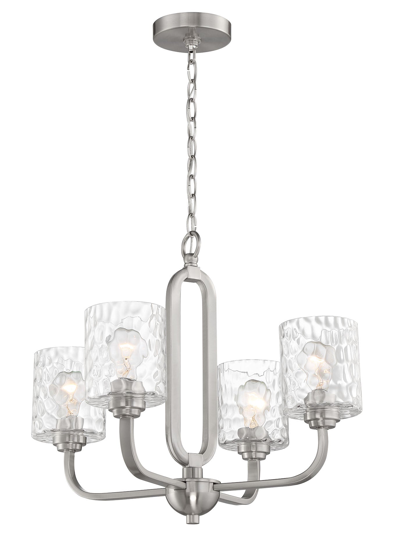 ##Antique Hardware## Collins 4 Light Chandelier in Brushed Polished Nickel