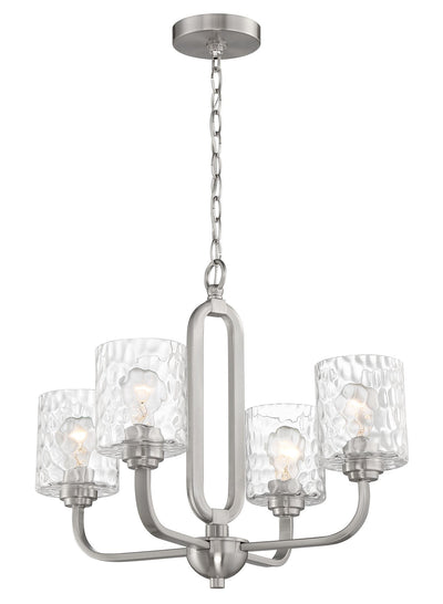 ##Antique Hardware## Collins 4 Light Chandelier in Brushed Polished Nickel