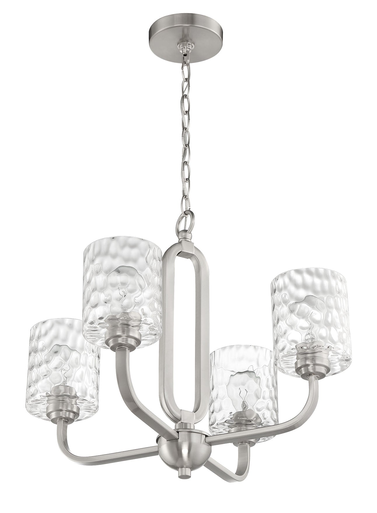 ##Antique Hardware## Collins 4 Light Chandelier in Brushed Polished Nickel