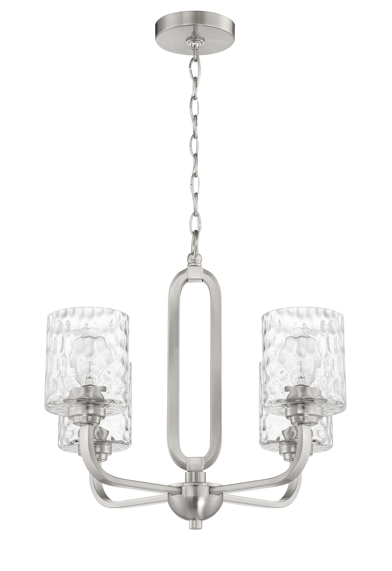 ##Antique Hardware## Collins 4 Light Chandelier in Brushed Polished Nickel