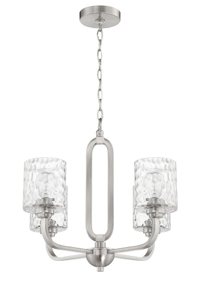 ##Antique Hardware## Collins 4 Light Chandelier in Brushed Polished Nickel