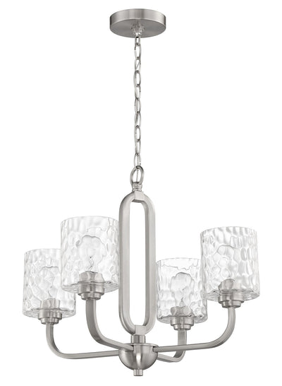 ##Antique Hardware## Collins 4 Light Chandelier in Brushed Polished Nickel