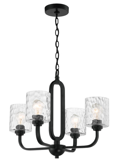 ##Antique Hardware## Collins 4 Light Chandelier in Flat Black