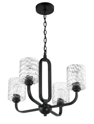 ##Antique Hardware## Collins 4 Light Chandelier in Flat Black