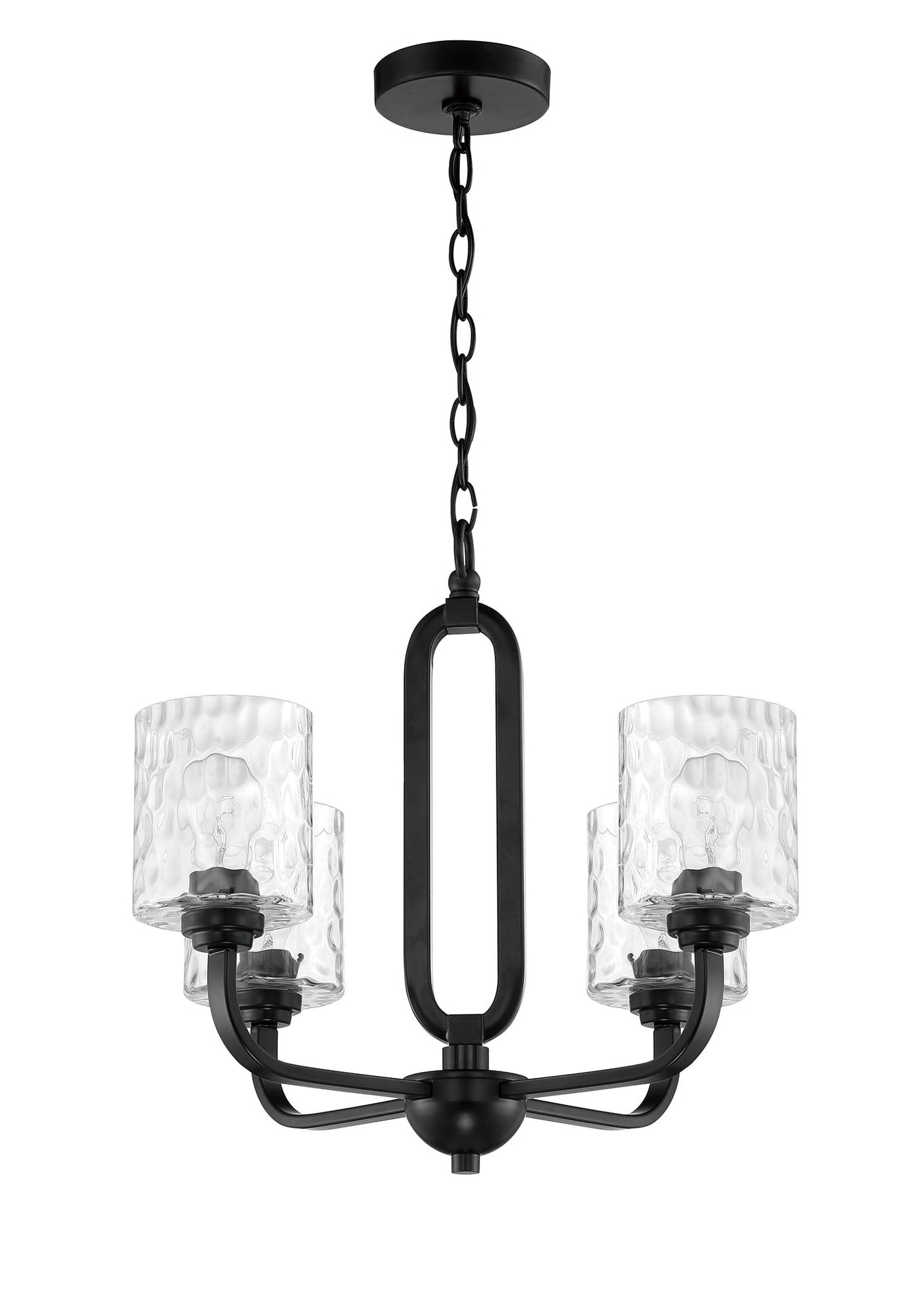 ##Antique Hardware## Collins 4 Light Chandelier in Flat Black