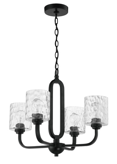 ##Antique Hardware## Collins 4 Light Chandelier in Flat Black