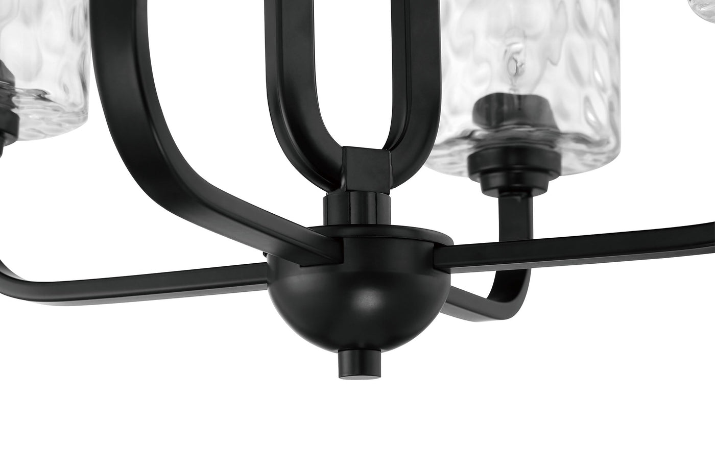 ##Antique Hardware## Collins 4 Light Chandelier in Flat Black