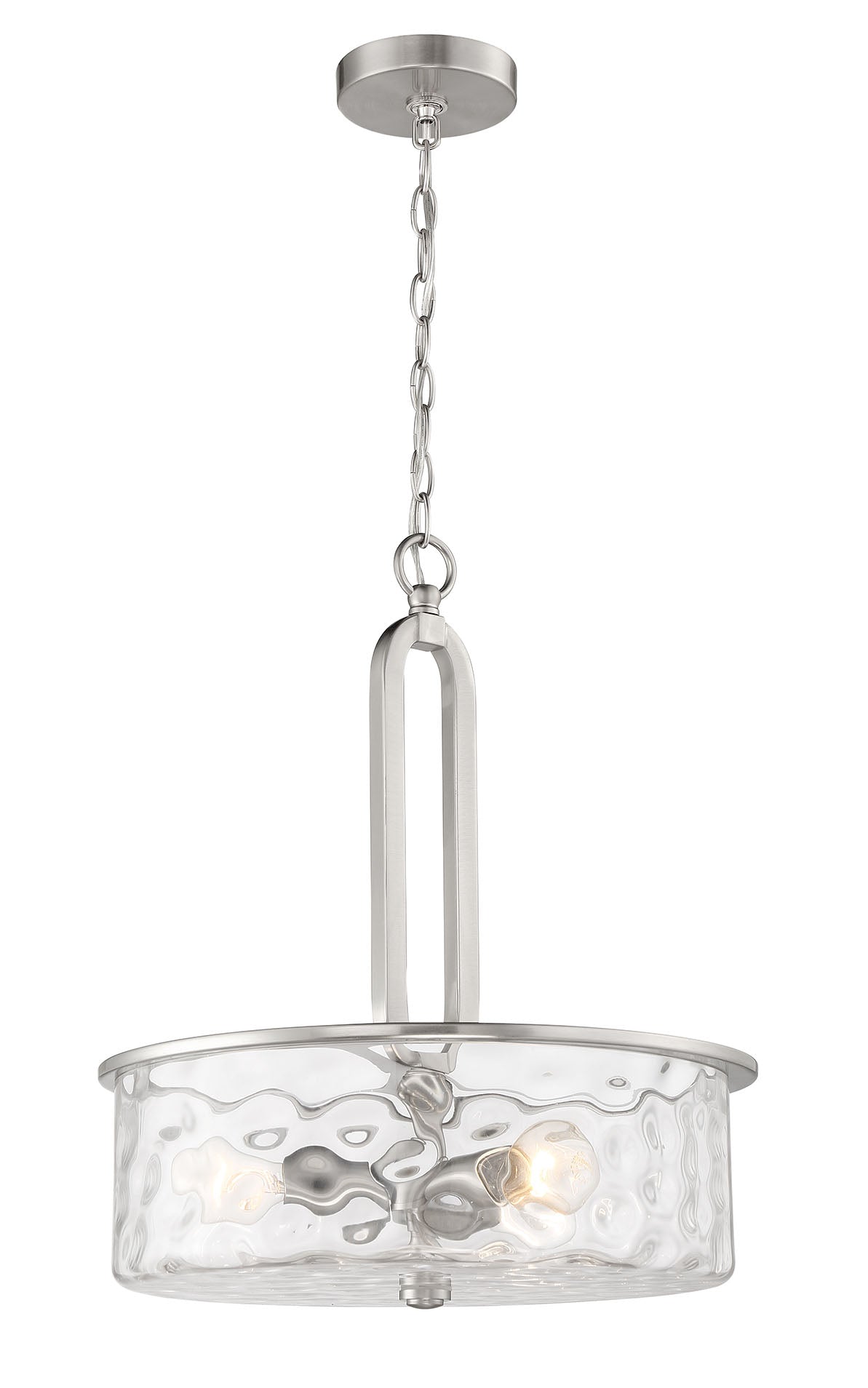 ##Antique Hardware## Collins 3 Light Pendant in Brushed Polished Nickel