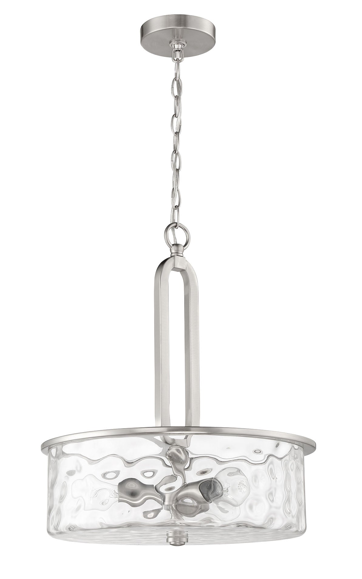 ##Antique Hardware## Collins 3 Light Pendant in Brushed Polished Nickel