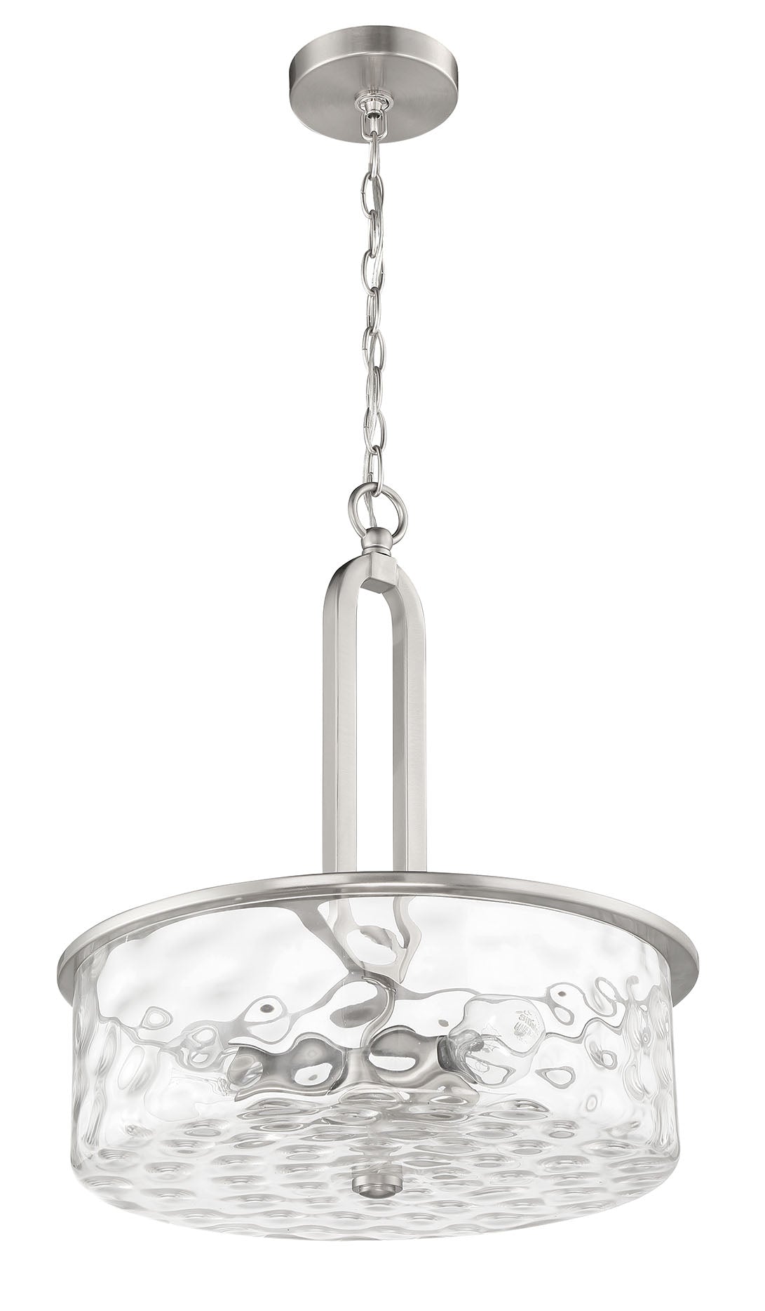 ##Antique Hardware## Collins 3 Light Pendant in Brushed Polished Nickel