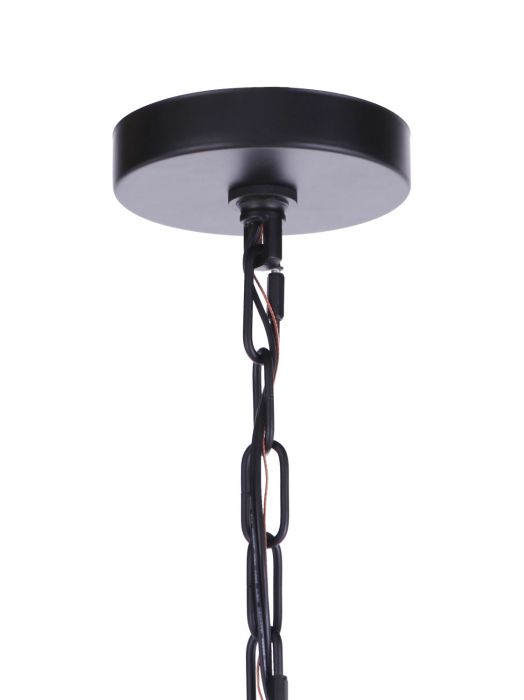 ##Antique Hardware## Larrson 8 Light Chandelier in Flat Black