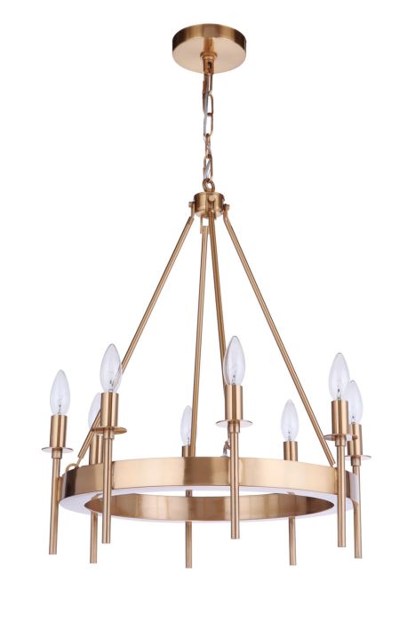 ##Antique Hardware## Larrson 8 Light Chandelier in Satin Brass