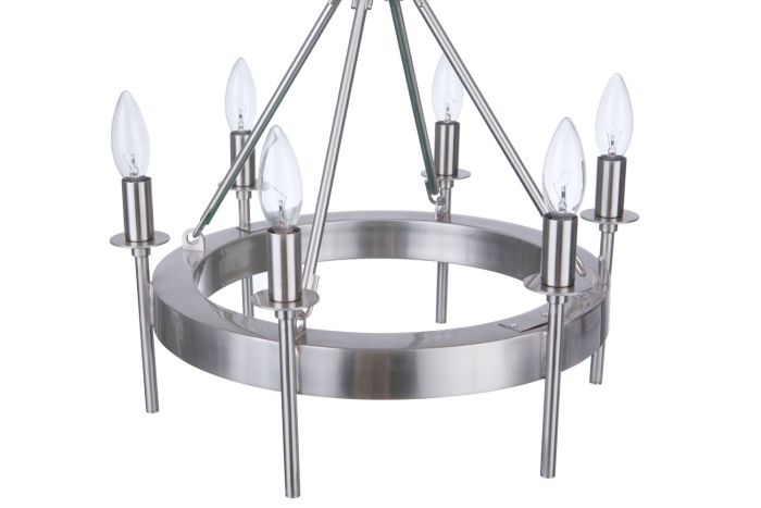 ##Antique Hardware## Larrson 6 Light Semi Flush in Brushed Polished Nickel