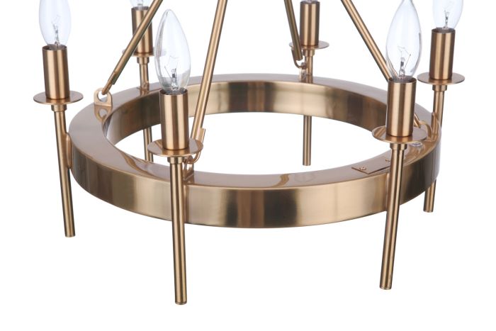 ##Antique Hardware## Larrson 6 Light Semi Flush in Satin Brass