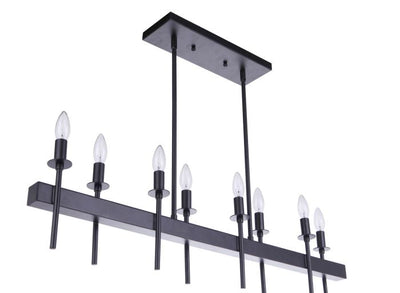 ##Antique Hardware## Larrson 8 Light Island in Flat Black