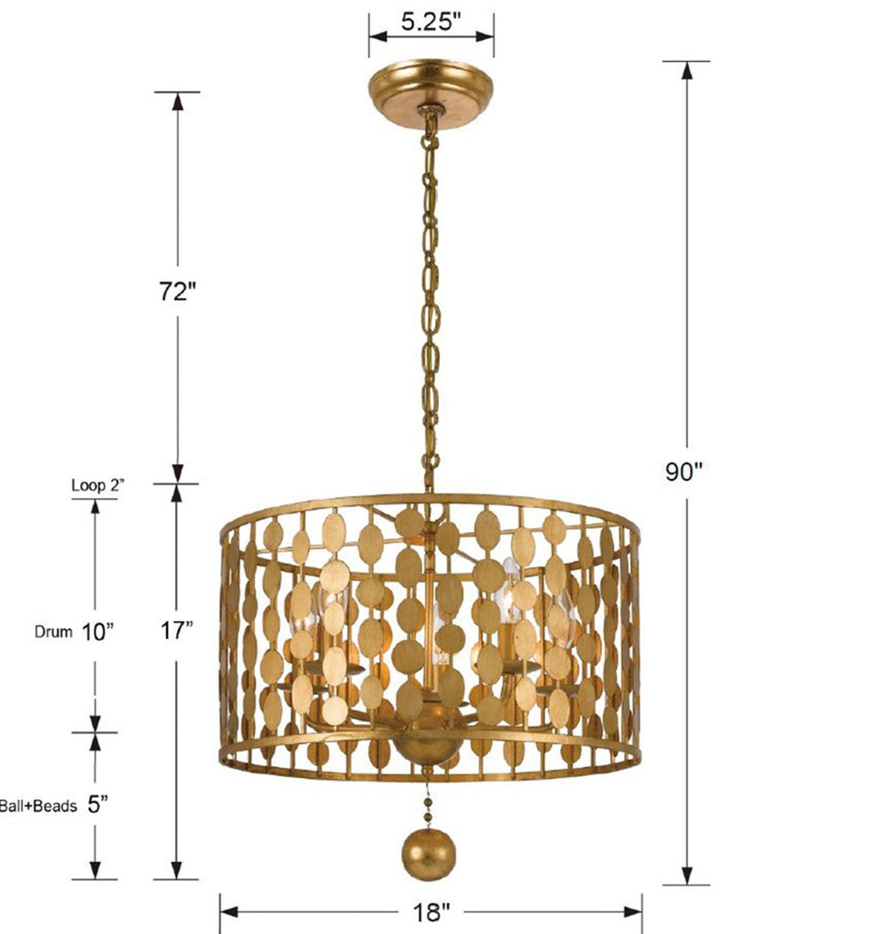 ##Antique Hardware## Layla 5 Light Antique Gold Chandelier