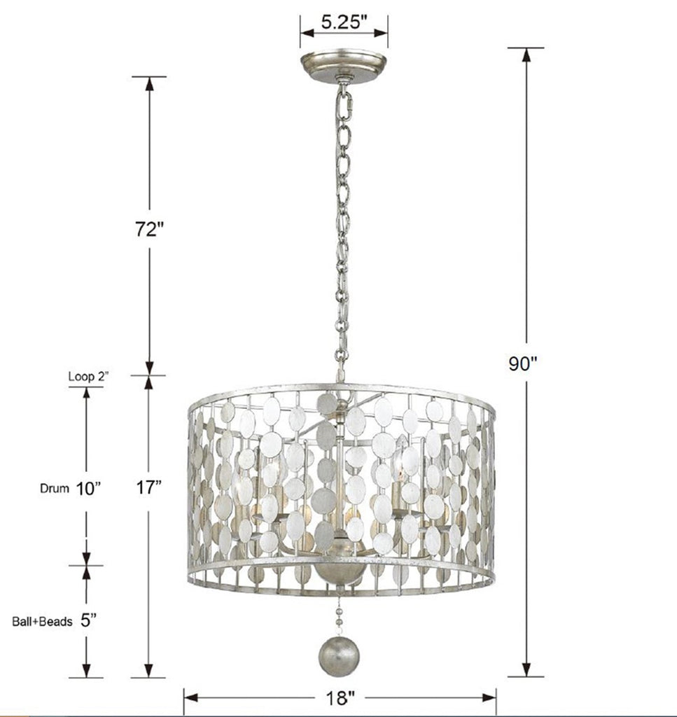 ##Antique Hardware## Layla 5 Light Antique Silver Chandelier