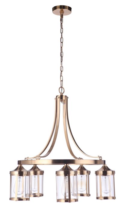 ##Antique Hardware## Elliot 5 Light in Satin Brass