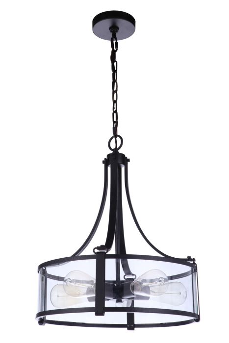 ##Antique Hardware## Elliot 5 Light Pendant in Flat Black