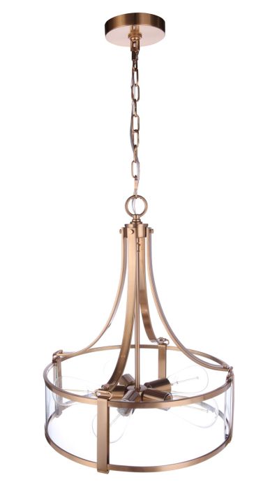 ##Antique Hardware## Elliot 5 Light Pendant in Satin Brass