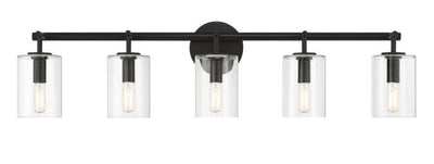 ##Antique Hardware## Hailie 5 Light Vanity in Flat Black