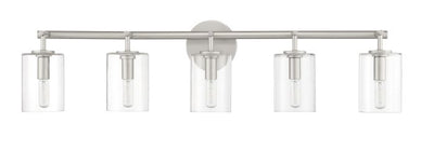 ##Antique Hardware## Hailie 5 Light Vanity in Satin Nickel