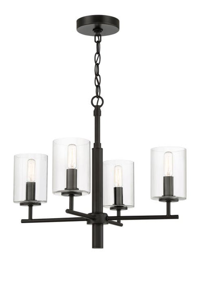 ##Antique Hardware## Hailie 4 Light Chandelier in Flat Black