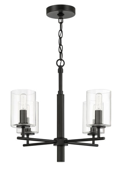 ##Antique Hardware## Hailie 4 Light Chandelier in Flat Black