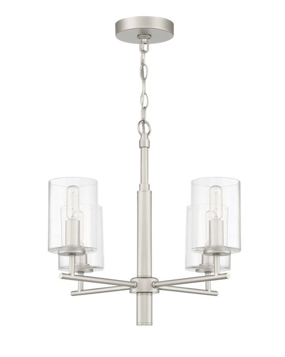 ##Antique Hardware## Hailie 4 Light Chandelier in Satin Nickel