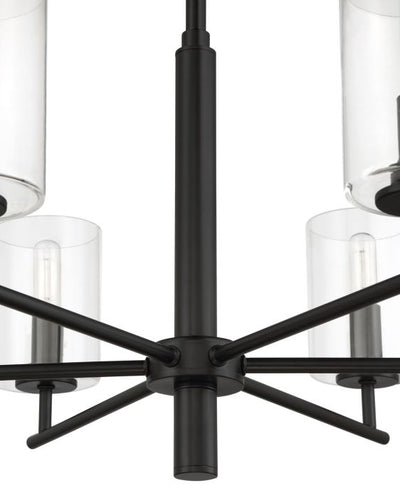 ##Antique Hardware## Hailie 6 Light Chandelier in Flat Black