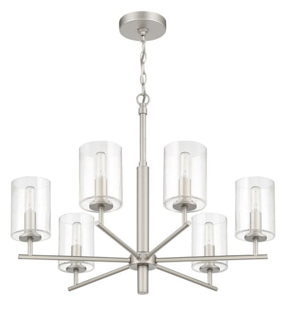 ##Antique Hardware## Hailie 6 Light Chandelier in Satin Nickel