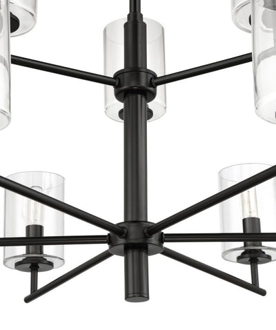 ##Antique Hardware## Hailie 9 Light Chandelier in Flat Black