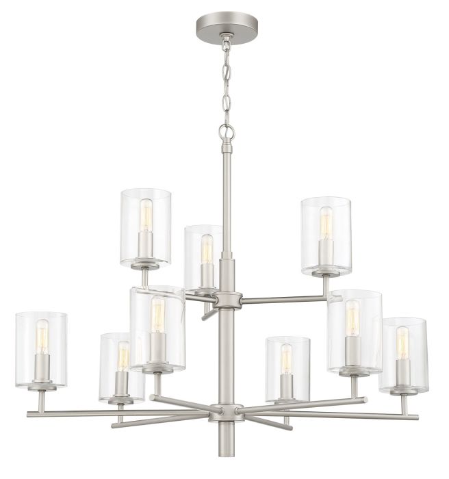 ##Antique Hardware## Hailie 9 Light Chandelier in Satin Nickel