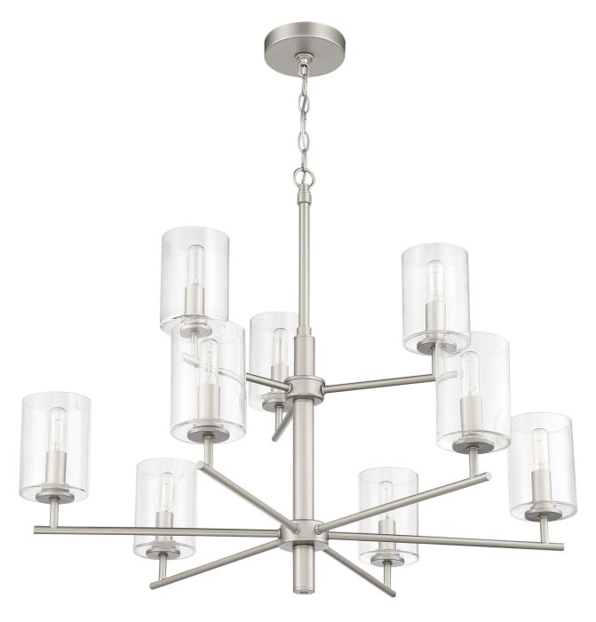 ##Antique Hardware## Hailie 9 Light Chandelier in Satin Nickel