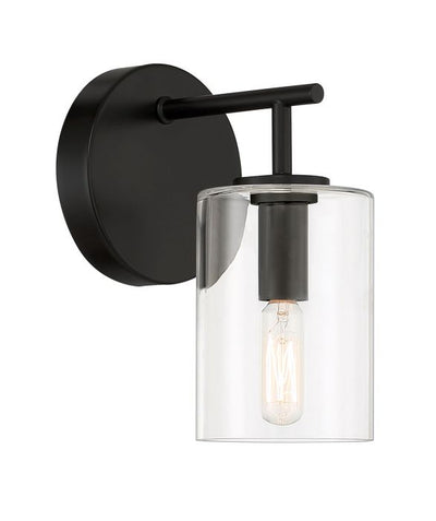 ##Antique Hardware## Hailie 1 Light Wall Sconce in Flat Black