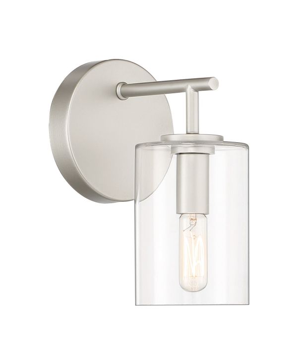 ##Antique Hardware## Hailie 1 Light Wall Sconce in Satin Nickel