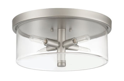 ##Antique Hardware## Hailie 4 Light Flushmount in Satin Nickel